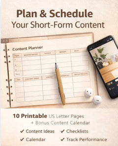 Messy Hands Short-Form Content Planner – Instant Download